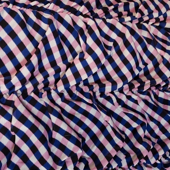 Diane Von Furstenberg Annalise Ruched Mesh Cotton Mini Dress In Gingham - Picture 11 of 12